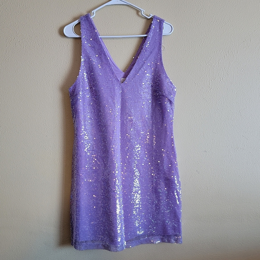 Mini A-line Sequin Dress in Purple - A New Day